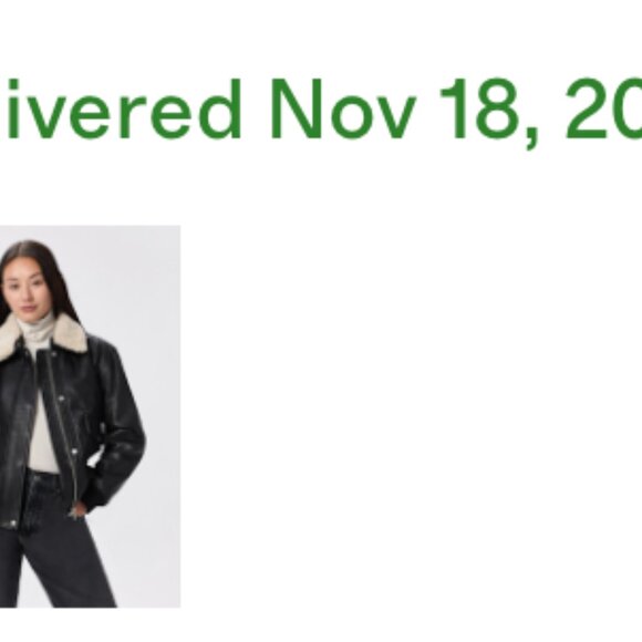 Quince 100% Leather Shearling Trim Aviator Jacket M Medium - Picture 12 of 12